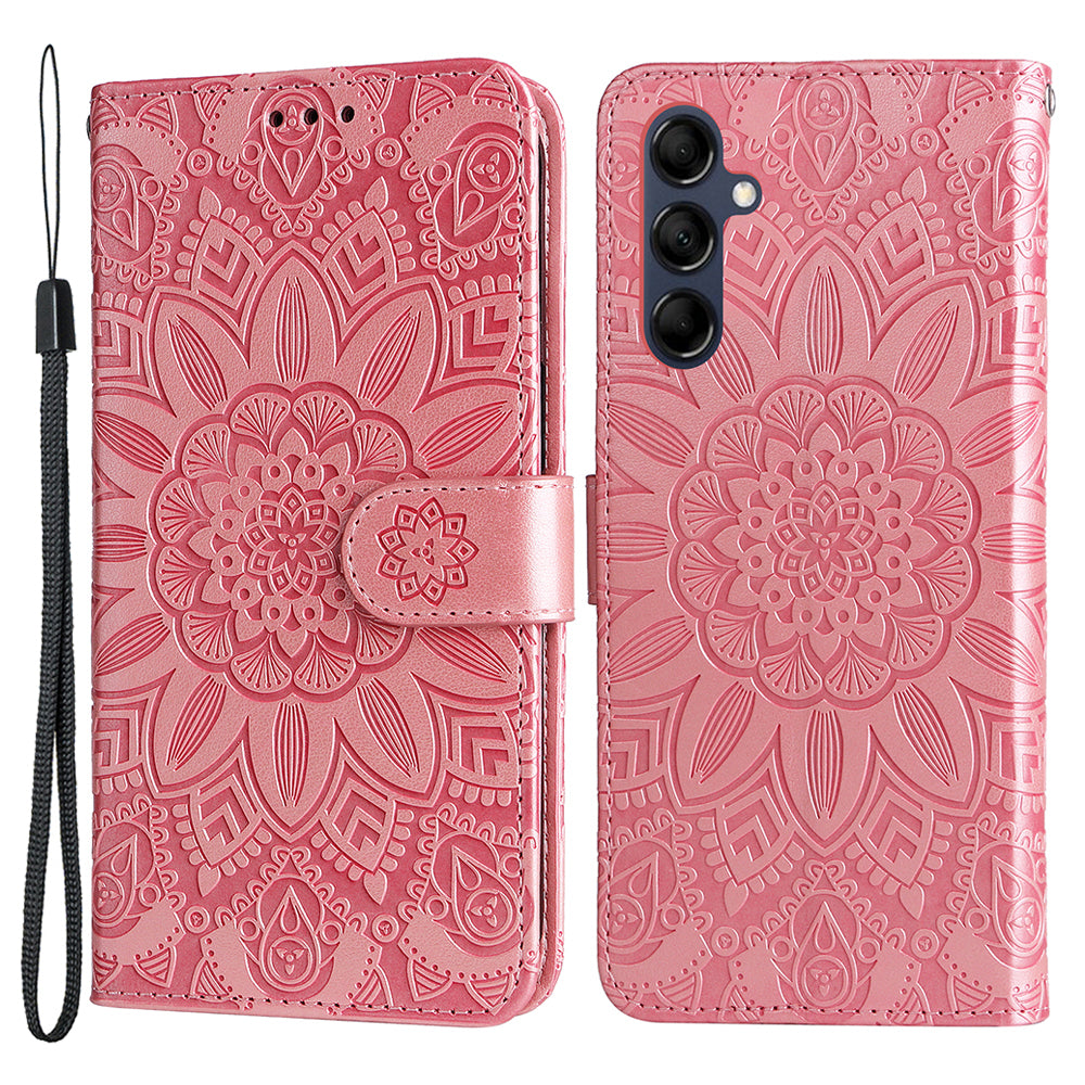 For Samsung Galaxy M14 5G Sunflower Imprinted Phone Wallet Case PU Leather Stand Cover with Strap For Samsung Galaxy M14 5G Sunflower Imprinted Phone Wallet Case PU Leather Stand Cover with Strap